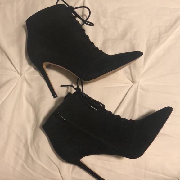 Something Navy lace up black booties, size 6. - Picture 7 of 8